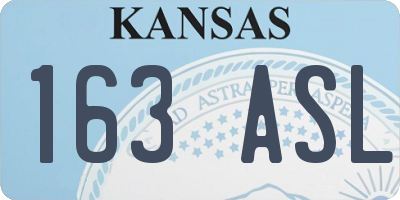 KS license plate 163ASL