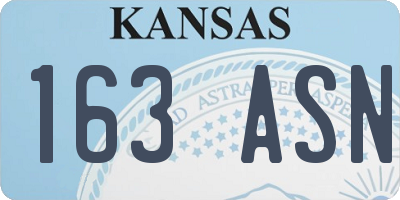 KS license plate 163ASN