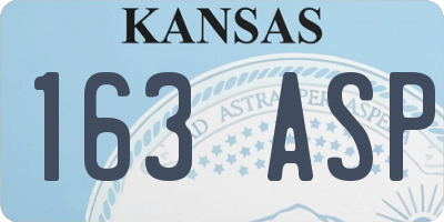 KS license plate 163ASP