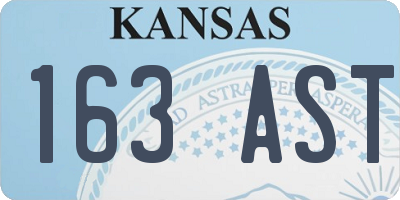 KS license plate 163AST