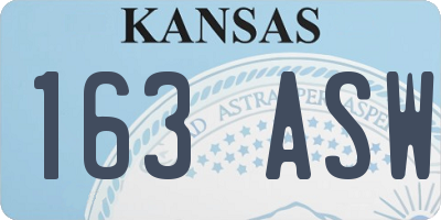 KS license plate 163ASW