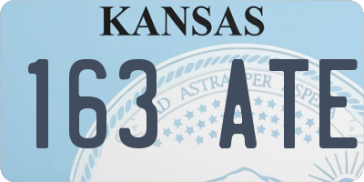 KS license plate 163ATE