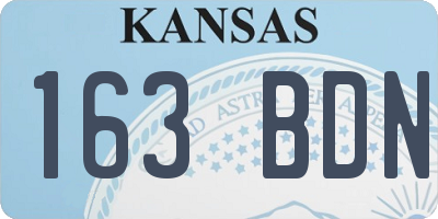 KS license plate 163BDN