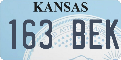 KS license plate 163BEK