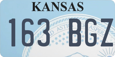 KS license plate 163BGZ