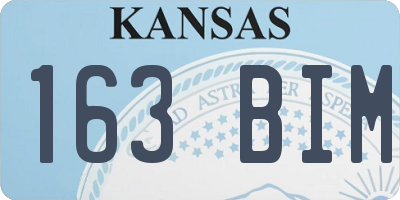 KS license plate 163BIM