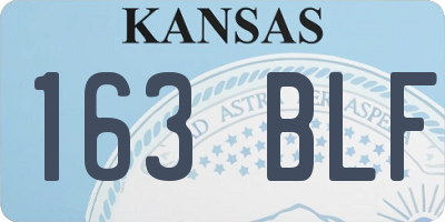 KS license plate 163BLF