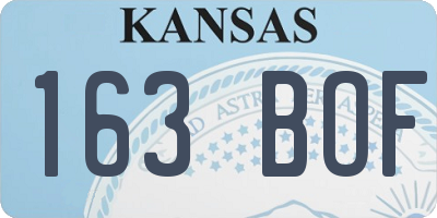 KS license plate 163BOF