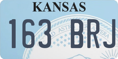 KS license plate 163BRJ