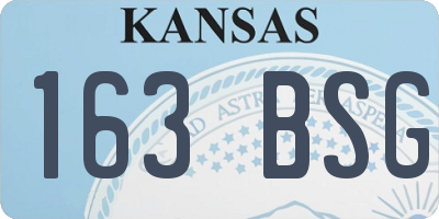 KS license plate 163BSG