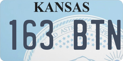 KS license plate 163BTN