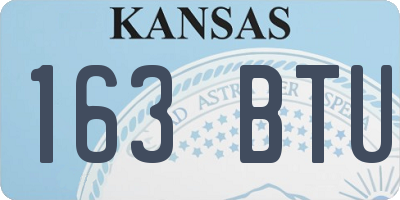 KS license plate 163BTU