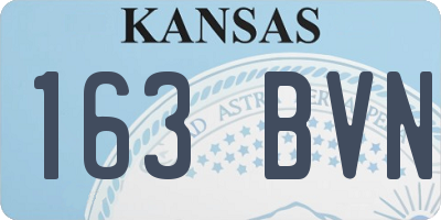 KS license plate 163BVN