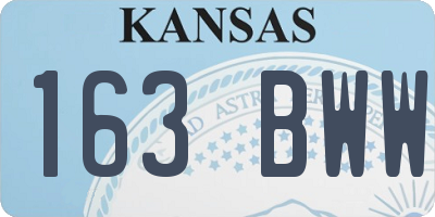 KS license plate 163BWW