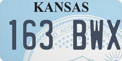 KS license plate 163BWX