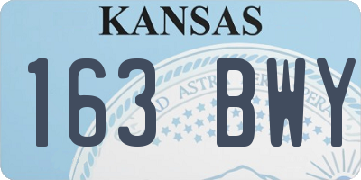 KS license plate 163BWY