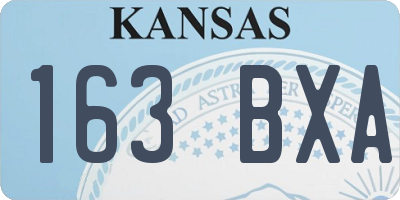 KS license plate 163BXA