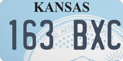 KS license plate 163BXC
