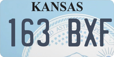 KS license plate 163BXF