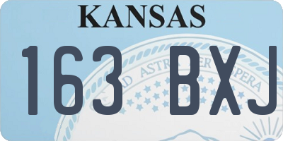 KS license plate 163BXJ