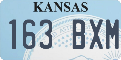 KS license plate 163BXM