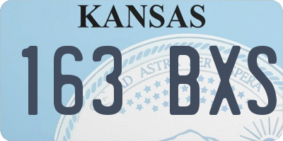 KS license plate 163BXS