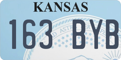 KS license plate 163BYB