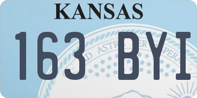KS license plate 163BYI