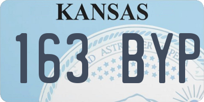 KS license plate 163BYP