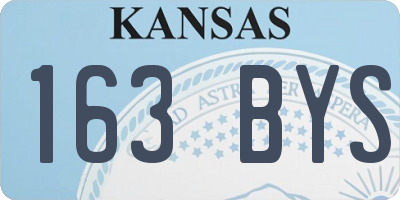 KS license plate 163BYS