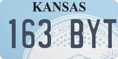 KS license plate 163BYT