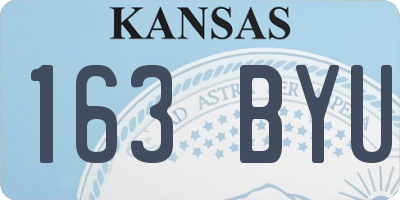 KS license plate 163BYU