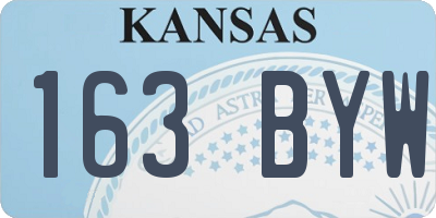 KS license plate 163BYW