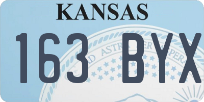 KS license plate 163BYX