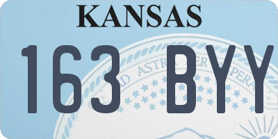 KS license plate 163BYY