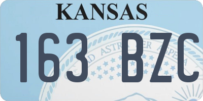 KS license plate 163BZC