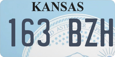 KS license plate 163BZH