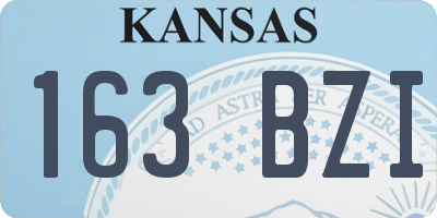 KS license plate 163BZI