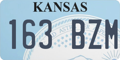 KS license plate 163BZM