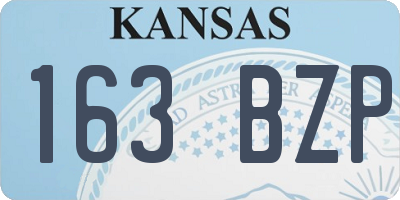 KS license plate 163BZP