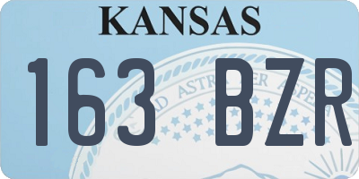 KS license plate 163BZR