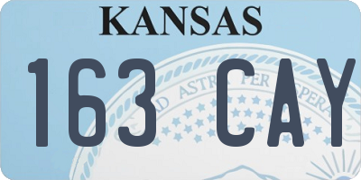 KS license plate 163CAY