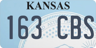 KS license plate 163CBS