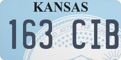 KS license plate 163CIB