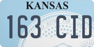 KS license plate 163CID