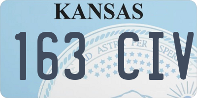 KS license plate 163CIV