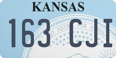 KS license plate 163CJI