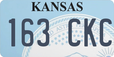 KS license plate 163CKC