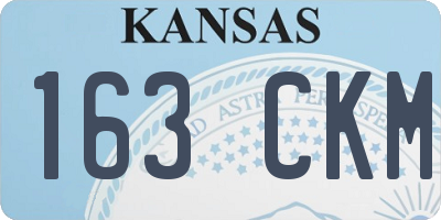 KS license plate 163CKM