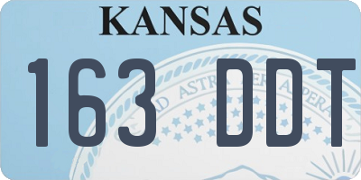 KS license plate 163DDT